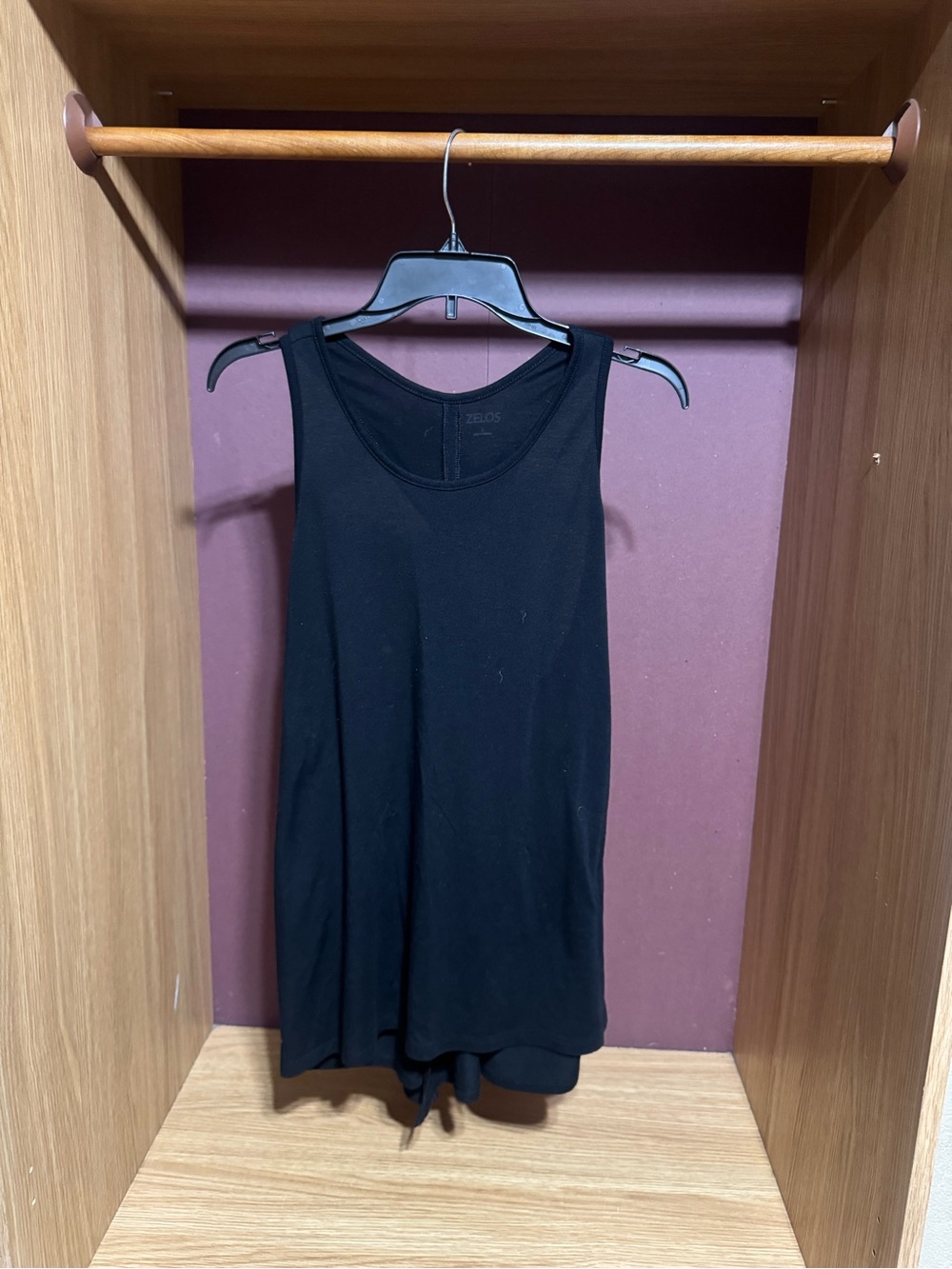ZELOS Black Twist Back Open Back Athletic Tank Top L